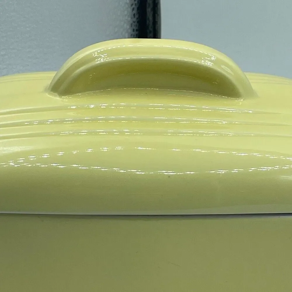 Vintage Hall Art Deco for Westinghouse yellow lidded refrigerator dish.